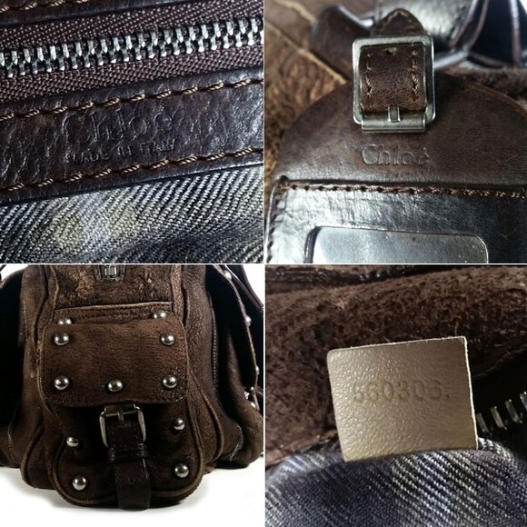 Chloe Shearling Satchel 'Ollie' Chocolate Brown Y2K Bag - Picture 9 of 12